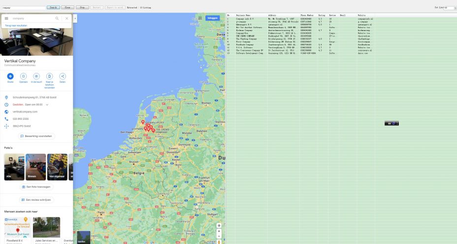 谷歌googlemap地图位置关键词信息电话邮箱采集工具